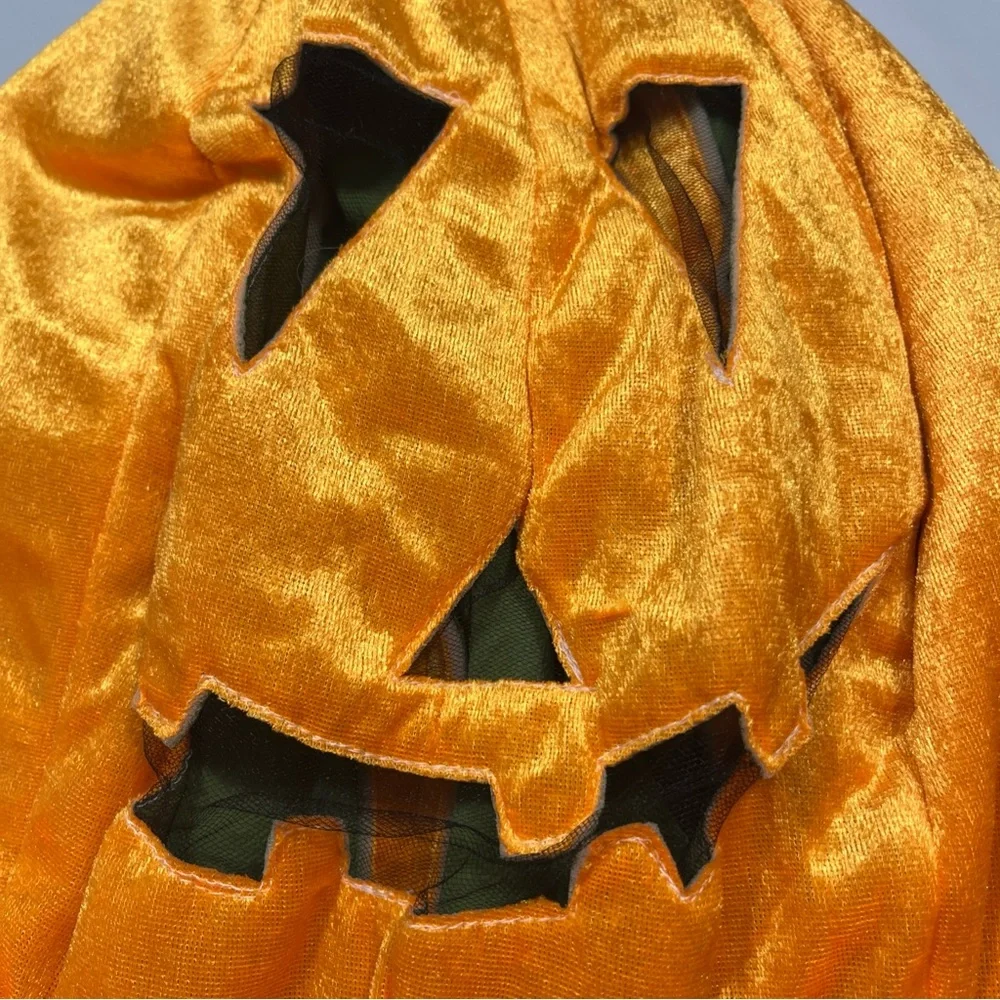 Pumpkin Head MASK Orange Jack-o’-lantern Halloween Costume Smiling Face ADULT OS